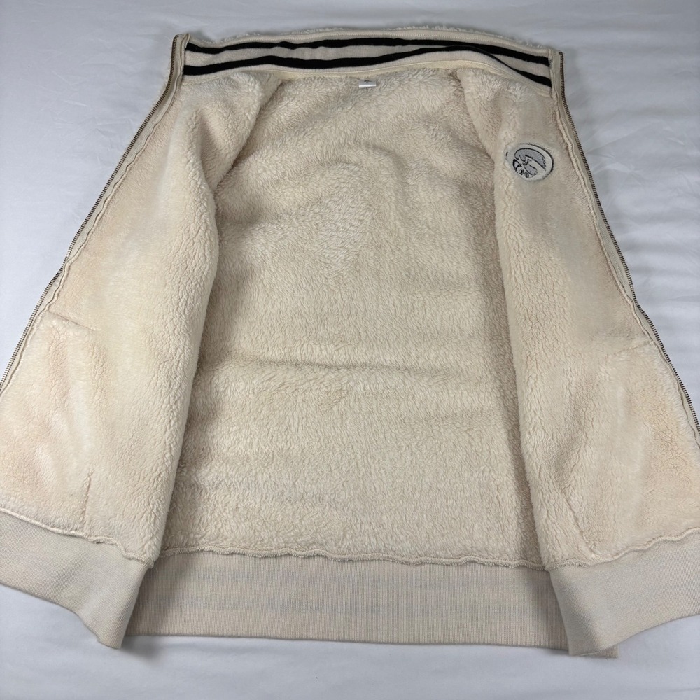 ZooZatz Iowa Hawkeyes Vest Womens XL Cream‎ Sherpa Fleece Full Zip NCAA College - Picture 3 of 8